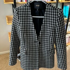 Maje Monochrome Houndstooth Blazer